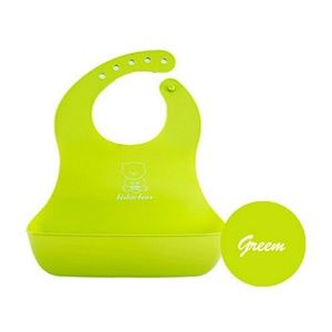 Binkie Baby Silicone Baby Bib (Birkie Bear) GREEN